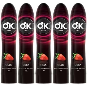 Okey Kayganlaştırıcı Jel 100ML Çilekli (5 Li Set)