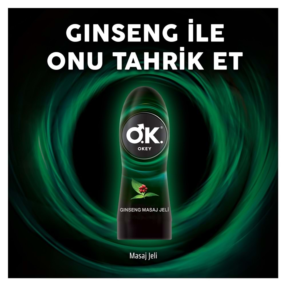 Okey Kayganlaştırıcı Jel Karma (Çilekli 100ML) - (Masaj Jeli 200ML Ginseng) (2 Li Set)