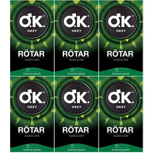 Okey Prezervatif 60 Adet Rötar (Geciktirici Etkili) (6 Lı Set)