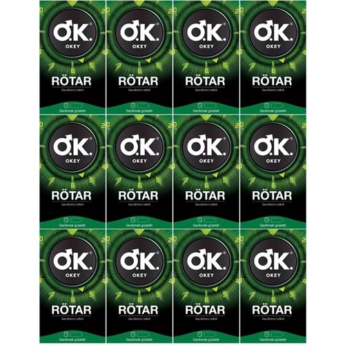 Okey Prezervatif 120 Adet Rötar (Geciktirici Etkili) (12 Li Set)