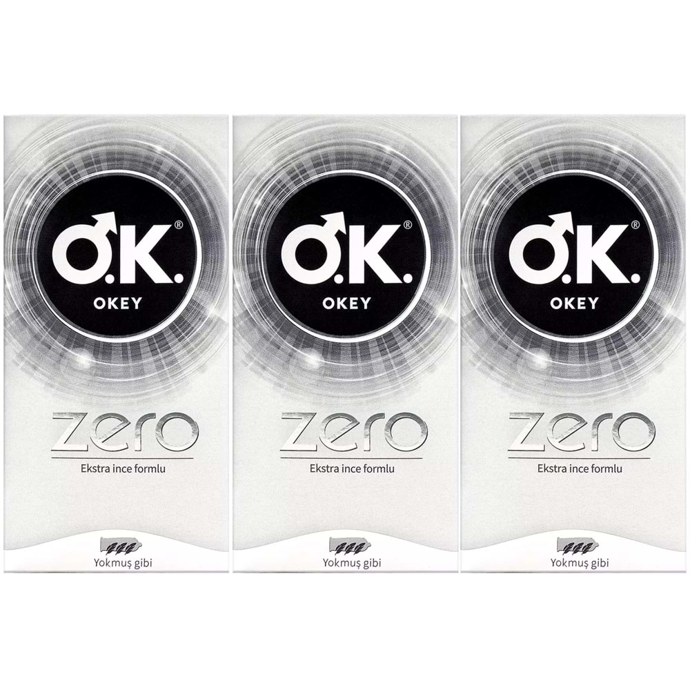 Okey Prezervatif 60 Adet Zero (Ekstra İnce Formlu) Ekonomik Pk (3 Lü Set)
