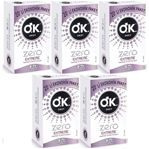 Okey Prezervatif 100 Adet Zero Extreme Ekonomik Pk (5 Li Set)