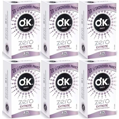 Okey Prezervatif 120 Adet Zero Extreme Ekonomik Pk (6 Lı Set)