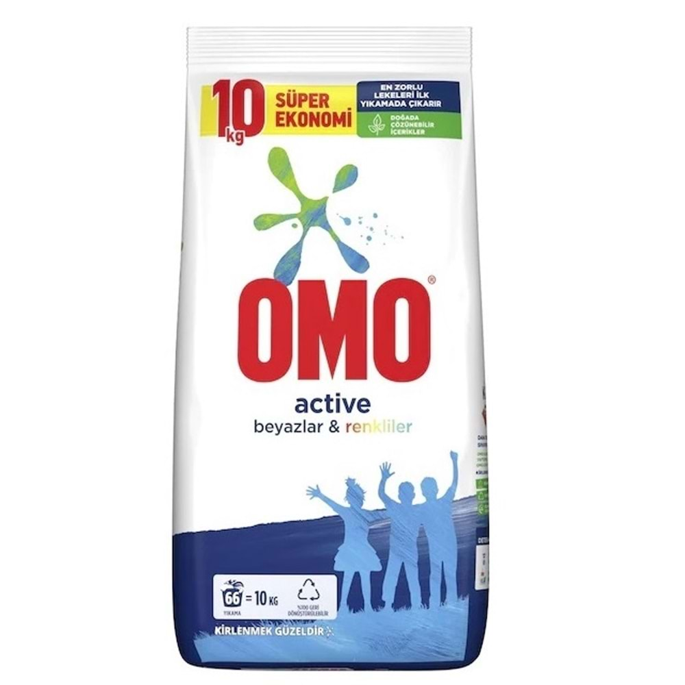 Omo Matik Toz Çamaşır Deterjanı 20KG Beyazlar ve Renkliler (2PK*10KG) (132 Yıkama)