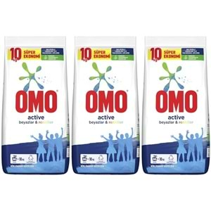 Omo Matik Toz Çamaşır Deterjanı 30KG Beyazlar ve Renkliler (3PK*10KG) (198 Yıkama)