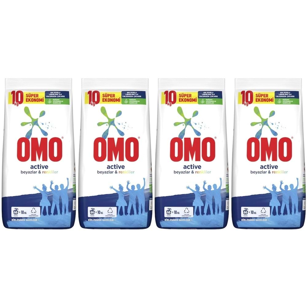 Omo Matik Toz Çamaşır Deterjanı 40KG Beyazlar ve Renkliler (4PK*10KG) (264 Yıkama)