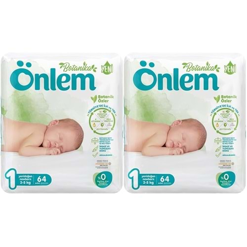 Önlem Bebek Bezi Botanika Beden:1 (2-5Kg) Yenidoğan 128 Adet Süper Ekonomik Pk