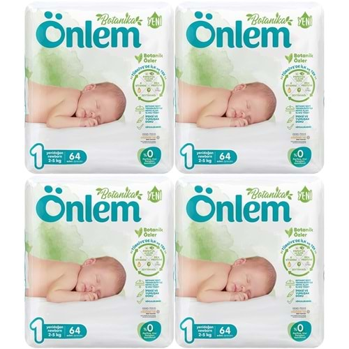 Önlem Bebek Bezi Botanika Beden:1 (2-5Kg) Yenidoğan 256 Adet Süper Ekonomik Fırsat Pk