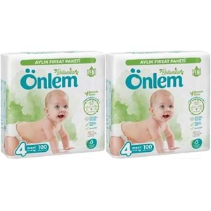 Önlem Bebek Bezi Botanika Beden:4 (4-9KG) Maxi 200 Adet Aylık Ekonomik Fırsat Pk