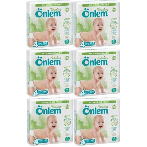 Önlem Bebek Bezi Botanika Beden:4 (4-9KG) Maxi 600 Adet Aylık Ekstra Fırsat Pk