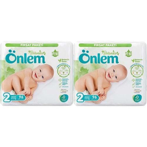 Önlem Bebek Bezi Botanika Beden:2 (3-6KG) Mini 192 Adet Ekonomik Fırsat Pk