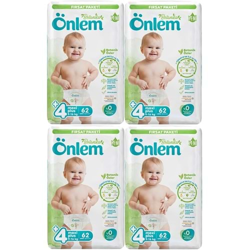 Önlem Bebek Bezi Botanika Beden:4+ (9-16KG) Maxi Plus 248 Adet Avantaj Fırsat Pk