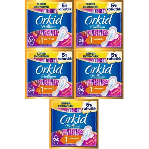 Orkid Platinum Hijyenik Ped Normal 120 Adet (5PK*24) Süper Ekonomik Pk