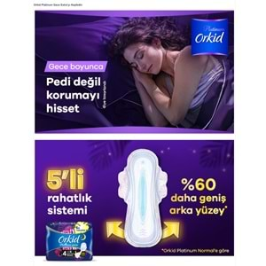 Orkid Platinum Hijyenik Ped Gece Extra 70 Adet (5PK*14) Süper Ekonomik Pk