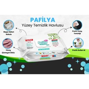 Pafilya Yüzey Temizlik Havlusu Beyaz Sabun Kokulu-Karbonat ve Sirkeli 102 Yaprak (5 Li Set)