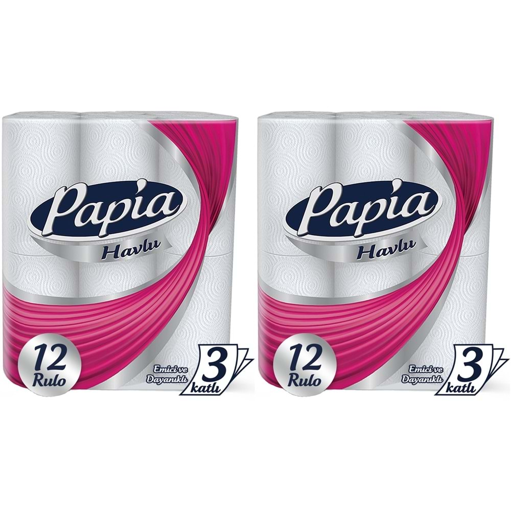 Papia kağıt Havlu 24 Lü Set (3 Katlı) (2PK*12)