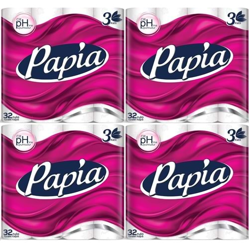 Papia Tuvalet Kağıdı (3 Katlı) 128 Li Pk (4Pk*32)