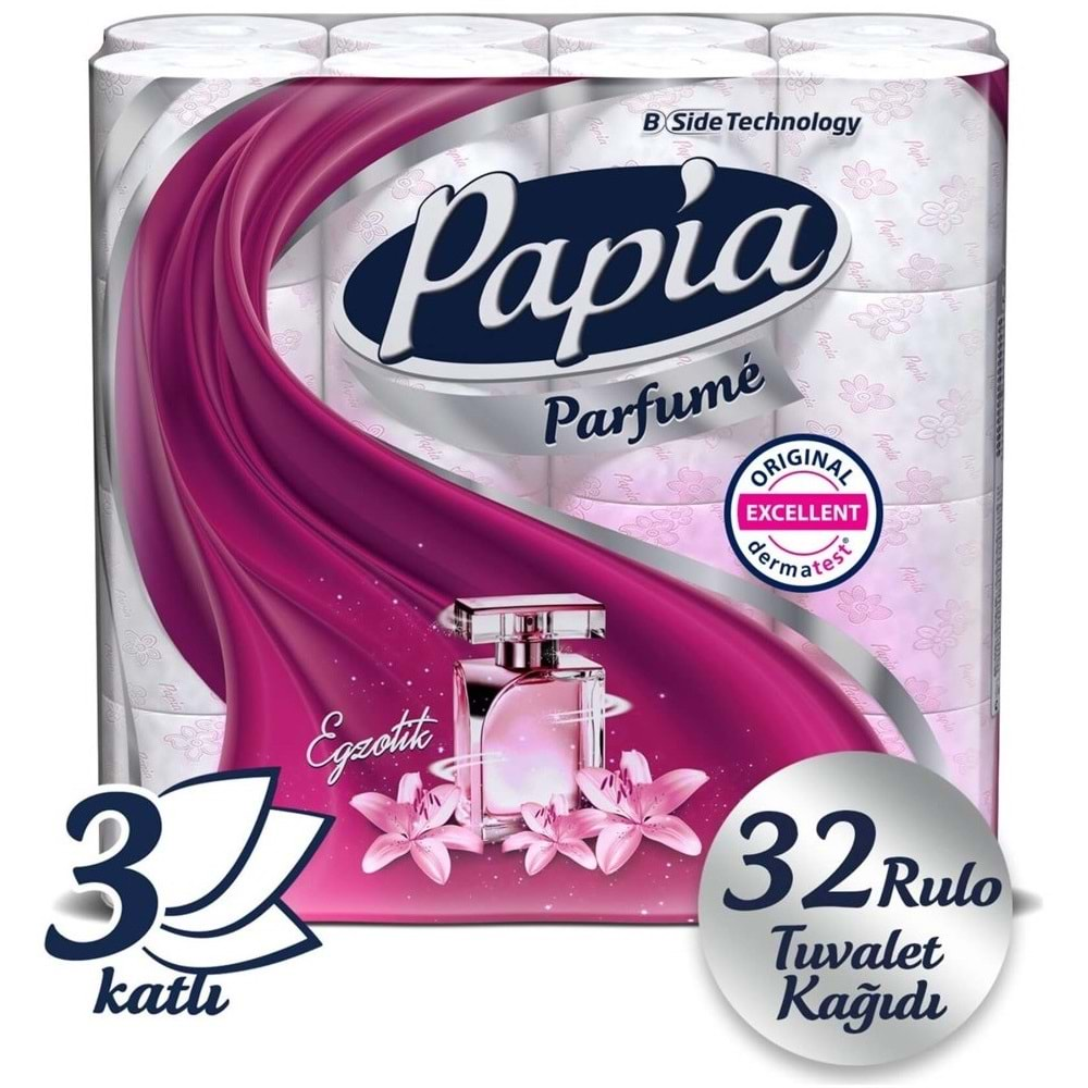 Papia Tuvalet Kağıdı (3 Katlı) 96 Lı Pk (3PK*32) Egzotik Parfümlü