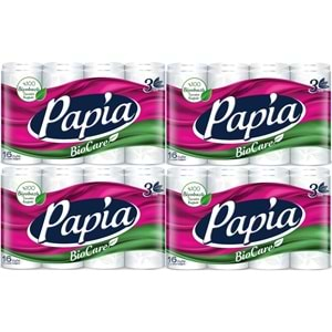 Papia Tuvalet Kağıdı (3 Katlı) 64 Lü Pk Bio Care (4PK*16)