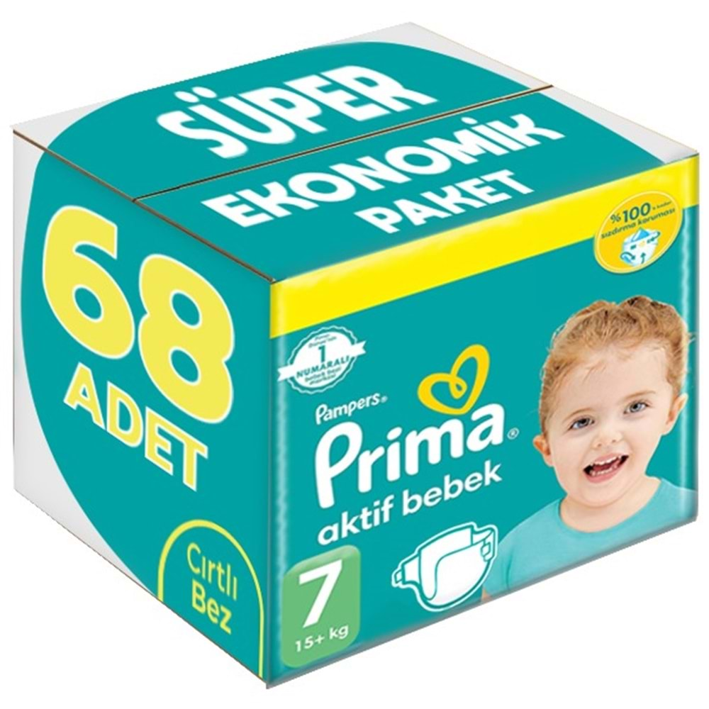 Prima Bebek Bezi Beden:7 (15+Kg) XX Large 68 Adet Süper Ekonomik Pk