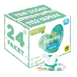 Prima Pampers Harmonie Islak Havlu Mendil Aqua Pure 48 Yaprak 24 Lü Set (1152 Yaprak) Organik Pamuk