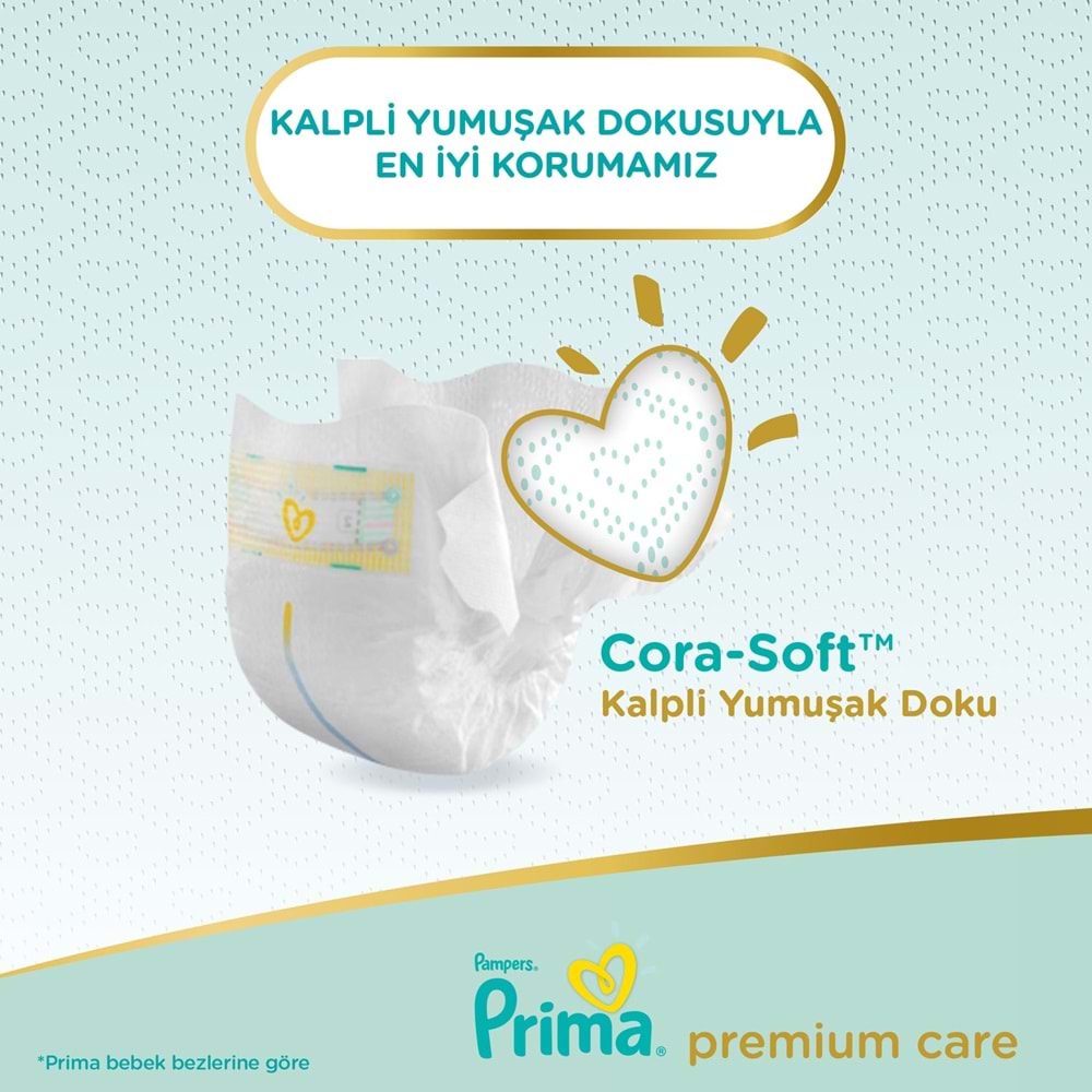 Prima Premium Care Bebek Bezi Beden:3 (6-10Kg) Midi 104 Adet + 3 Lü Mendil Süper Ekonomik Pk