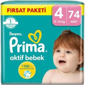 Prima Bebek Bezi Beden:4 (9-14KG) Maxi 222 Adet Aylık Fırsat Pk