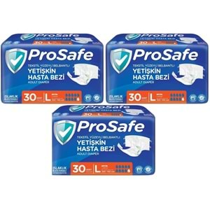 Prosafe Hasta Bezi Yetişkin Bel Bantlı Tekstil Yüzey L-Büyük Boy 90 Adet (3PK*30)