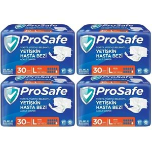 Prosafe Hasta Bezi Yetişkin Bel Bantlı Tekstil Yüzey L-Büyük Boy 120 Adet (4PK*30)