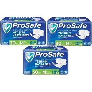 Prosafe Hasta Bezi Yetişkin Bel Bantlı Tekstil Yüzey M-Orta Boy 90 Adet (3PK*30)