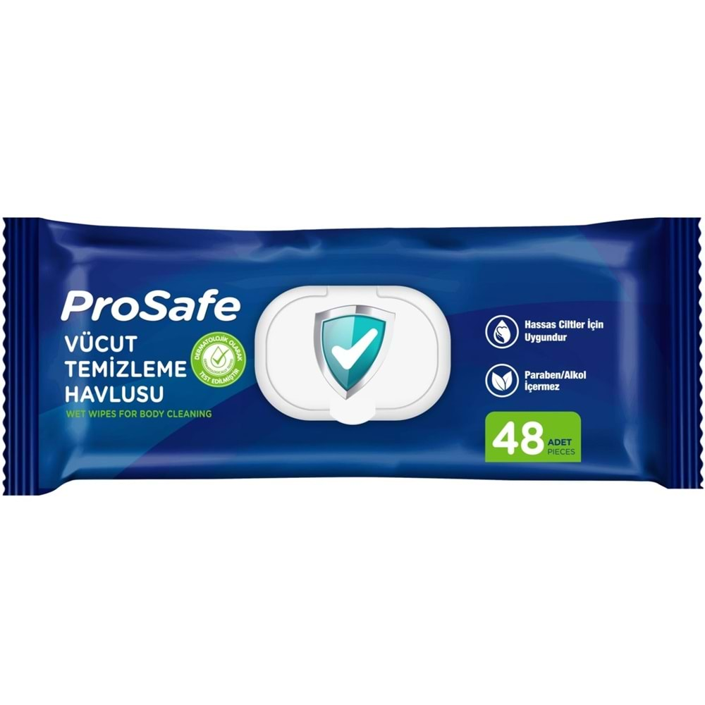 Prosafe Hasta Vücut Temizleme Islak Mendil Havlu 48 Yaprak XL (2 Li Set) Plastik Kapak