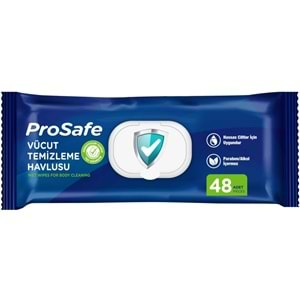 Prosafe Hasta Vücut Temizleme Islak Mendil Havlu 48 Yaprak XL (6 Lı Set) Plastik Kapak