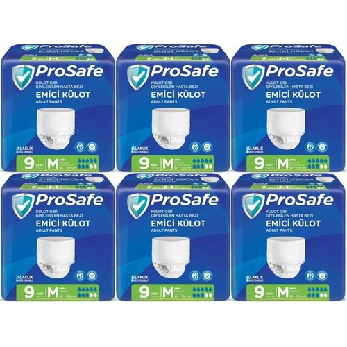 Prosafe Emici Külot Hasta Bezi Orta-Medium 54 Adet (6PK*9)