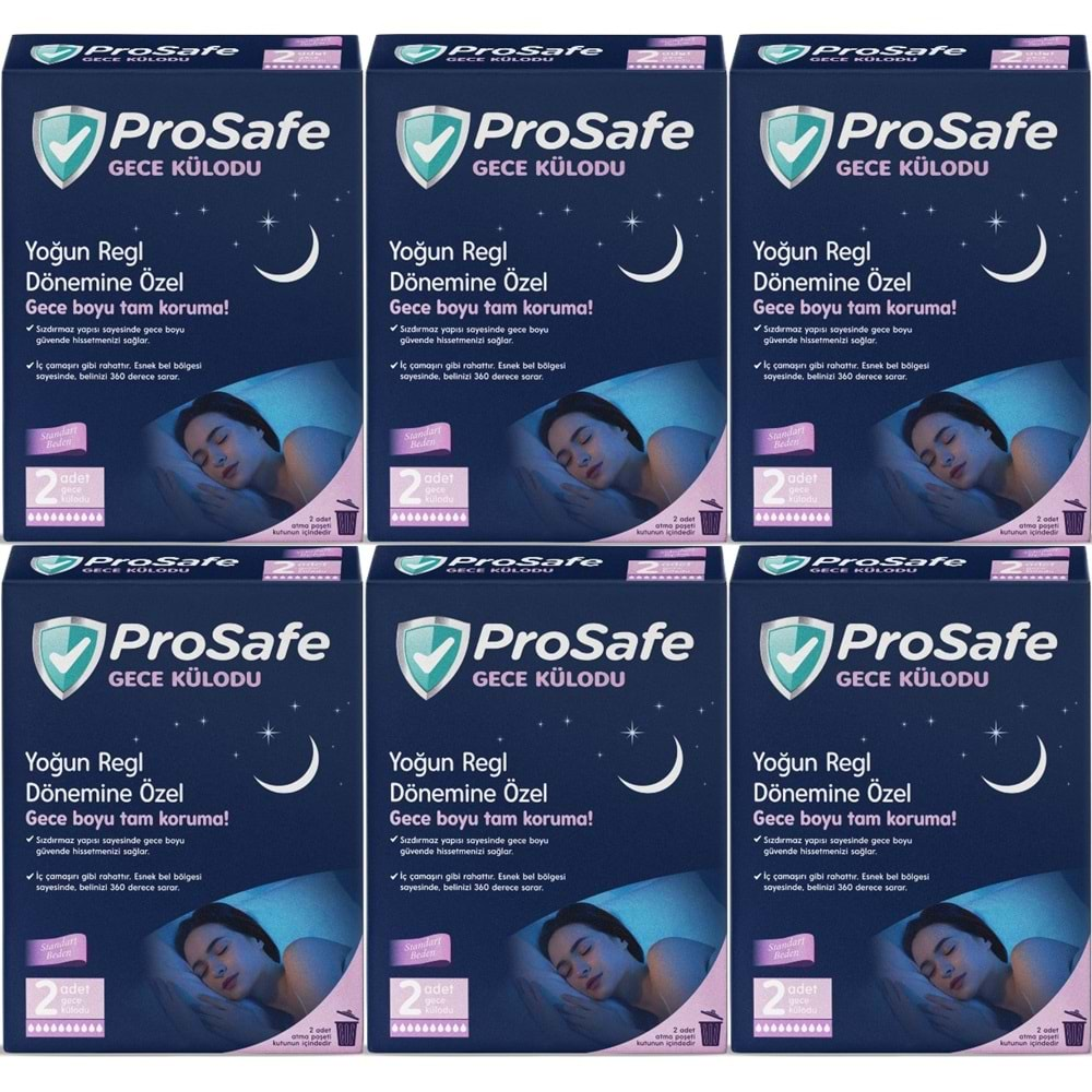 Prosafe Gece Külodu / Külot (Yoğun Regl Dönemine Özel) (12 Li Set) (6PK*2)