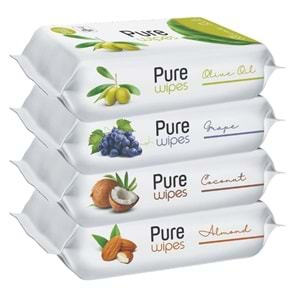 Pure Baby Wipes Islak Havlu Mendil 50 Yaprak 4 Lü Set (200 Yaprak) (Meyveli)