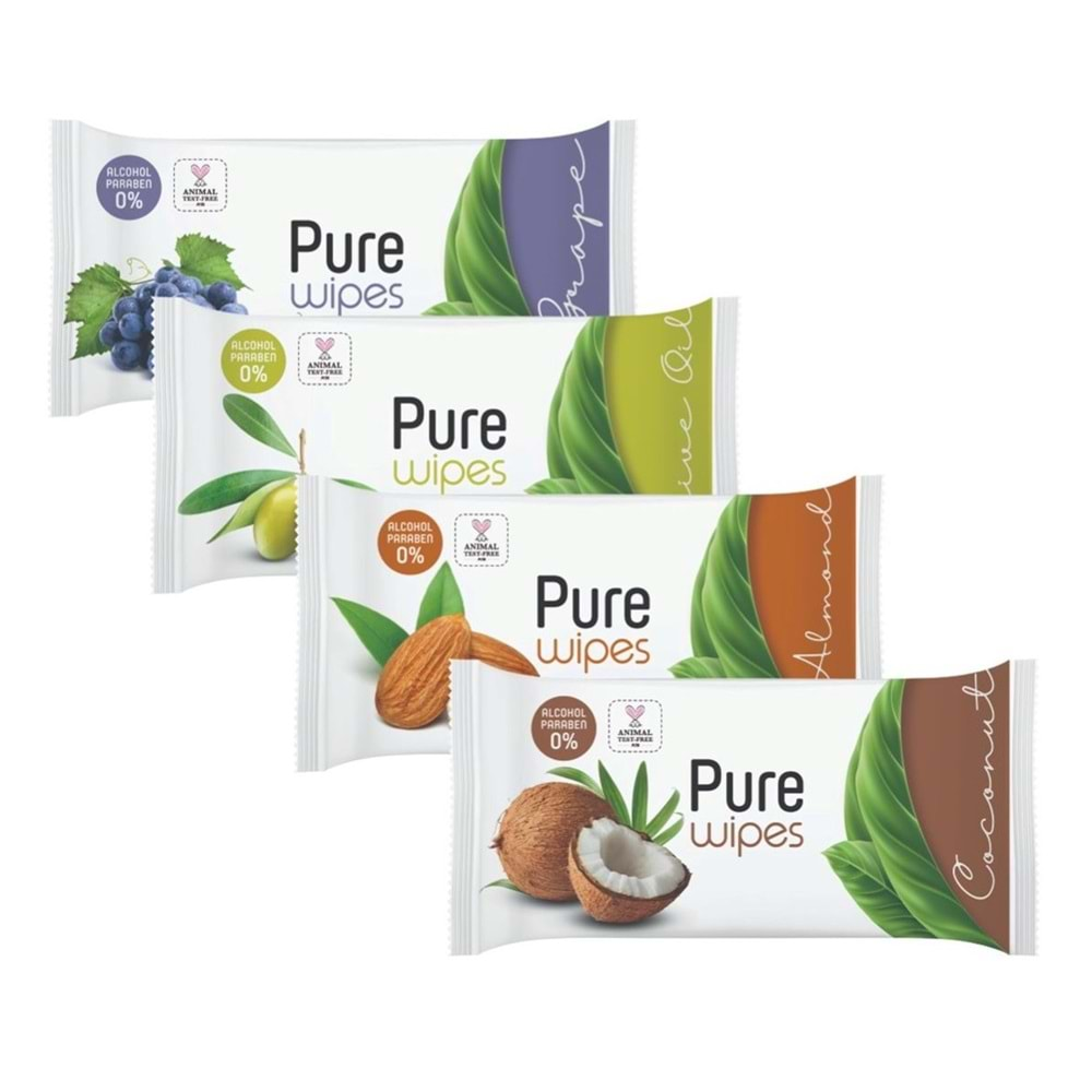 Pure Baby Wipes Islak Havlu Mendil 50 Yaprak 20 Li Set (1000 Yaprak) (Meyveli)