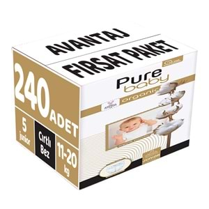 Pure Baby Bebek Bezi Beden:5 (11-20KG) Junior 240 Adet Avantaj Fırsat Pk