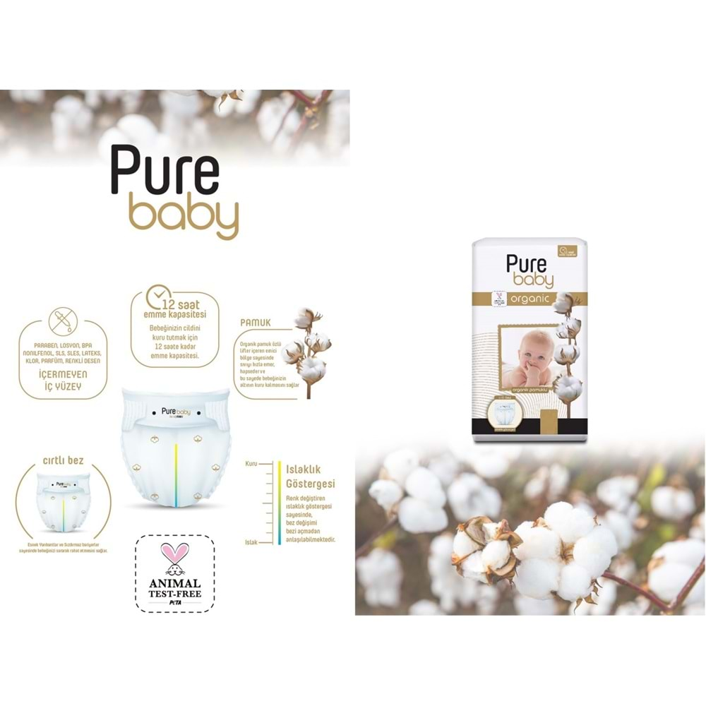 Pure Baby Bebek Bezi Beden:6 (15-27KG) Extra Large 144 Adet Aylık Fırsat Pk