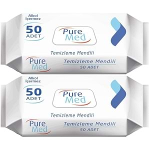 Puremed Vücut Temizleme Mendili 50 Yaprak (2 Li Set)