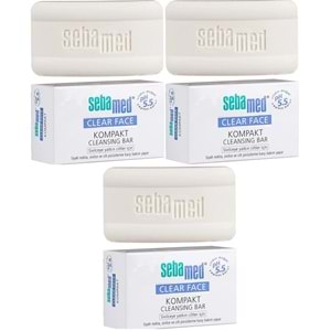 Sebamed Clear Face Kompakt Yüz Temizleme Barı Sabun Sivilceye Yatkın Cilt 100GR (3 Lü Set)