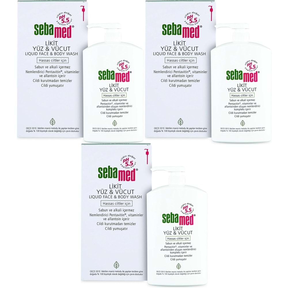 Sebamed Yüz ve Vücut Temizleyici Likit 1000ML (3 Lü Set)