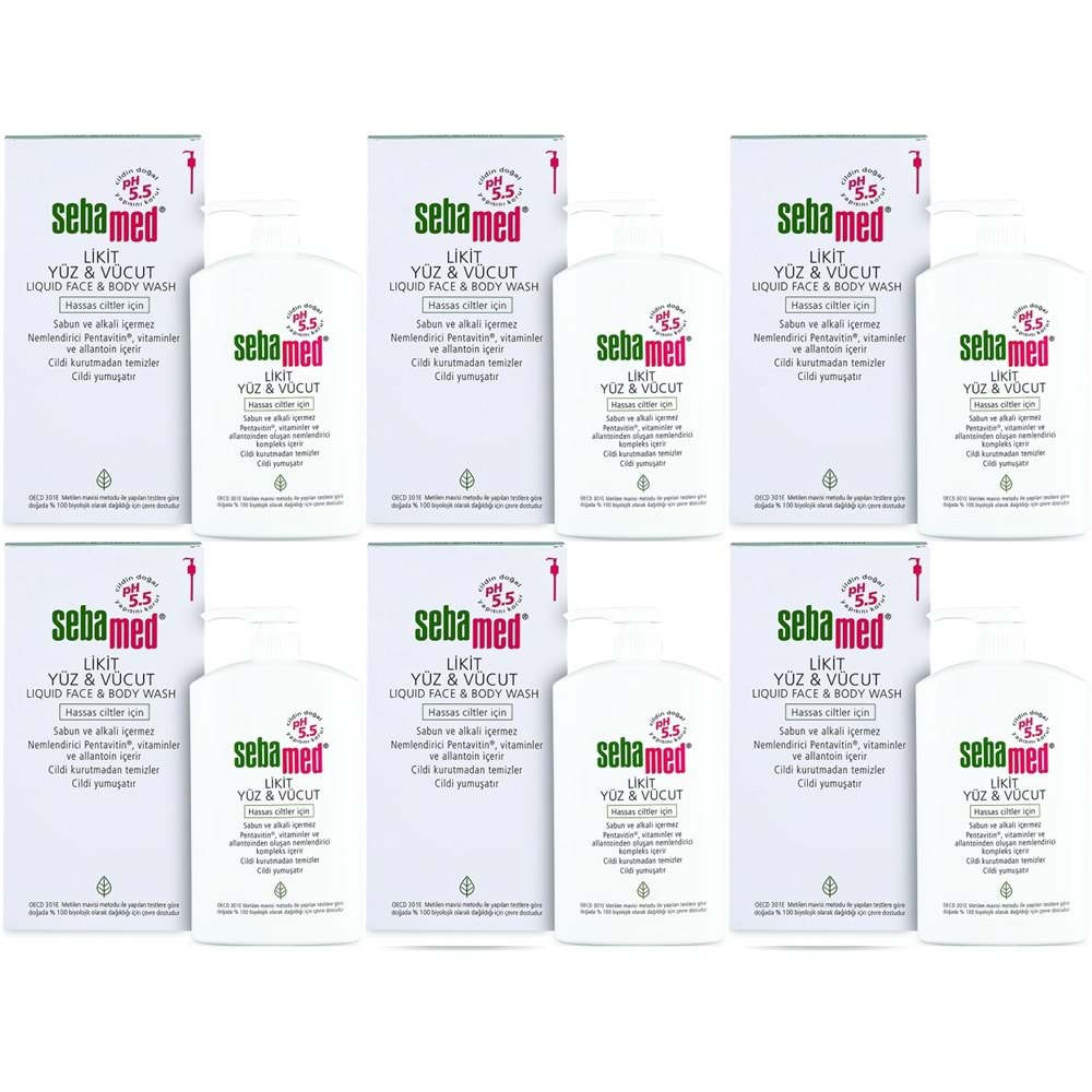 Sebamed Yüz ve Vücut Temizleyici Likit 1000ML (6 Lı Set)