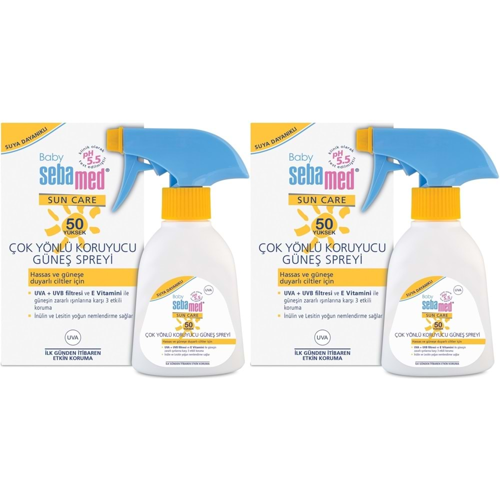 Sebamed Sun Care Bebek Güneş Losyonu Kremi Sprey 50+ Faktör 200ML (Hassas Ciltler İçin) (2 Li Set)