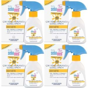 Sebamed Sun Care Bebek Güneş Losyonu Kremi Sprey 50+ Faktör 200ML (Hassas Ciltler İçin) (4 Lü Set)