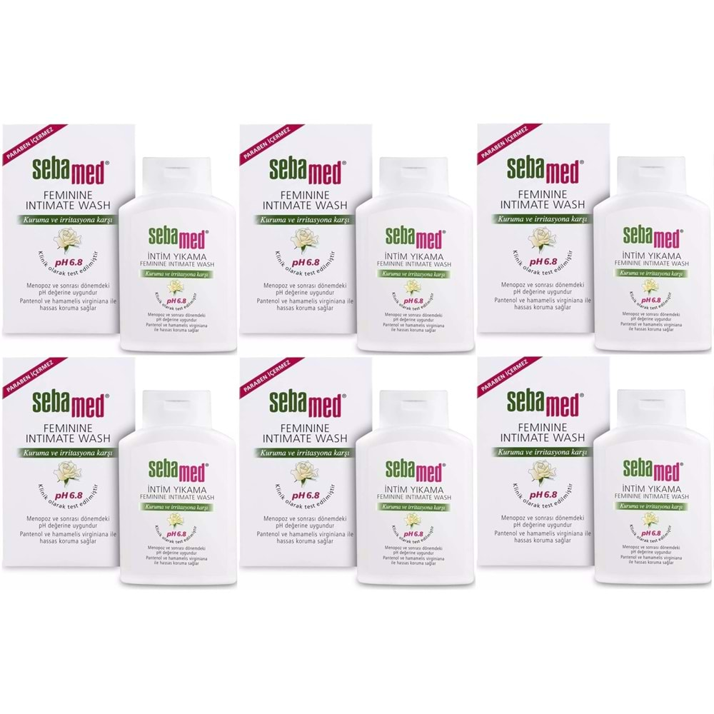 Sebamed İntim Menapoz Likit 200ML PH6.8 (Genital Bölge Temizleyici) (6 Lı Set)