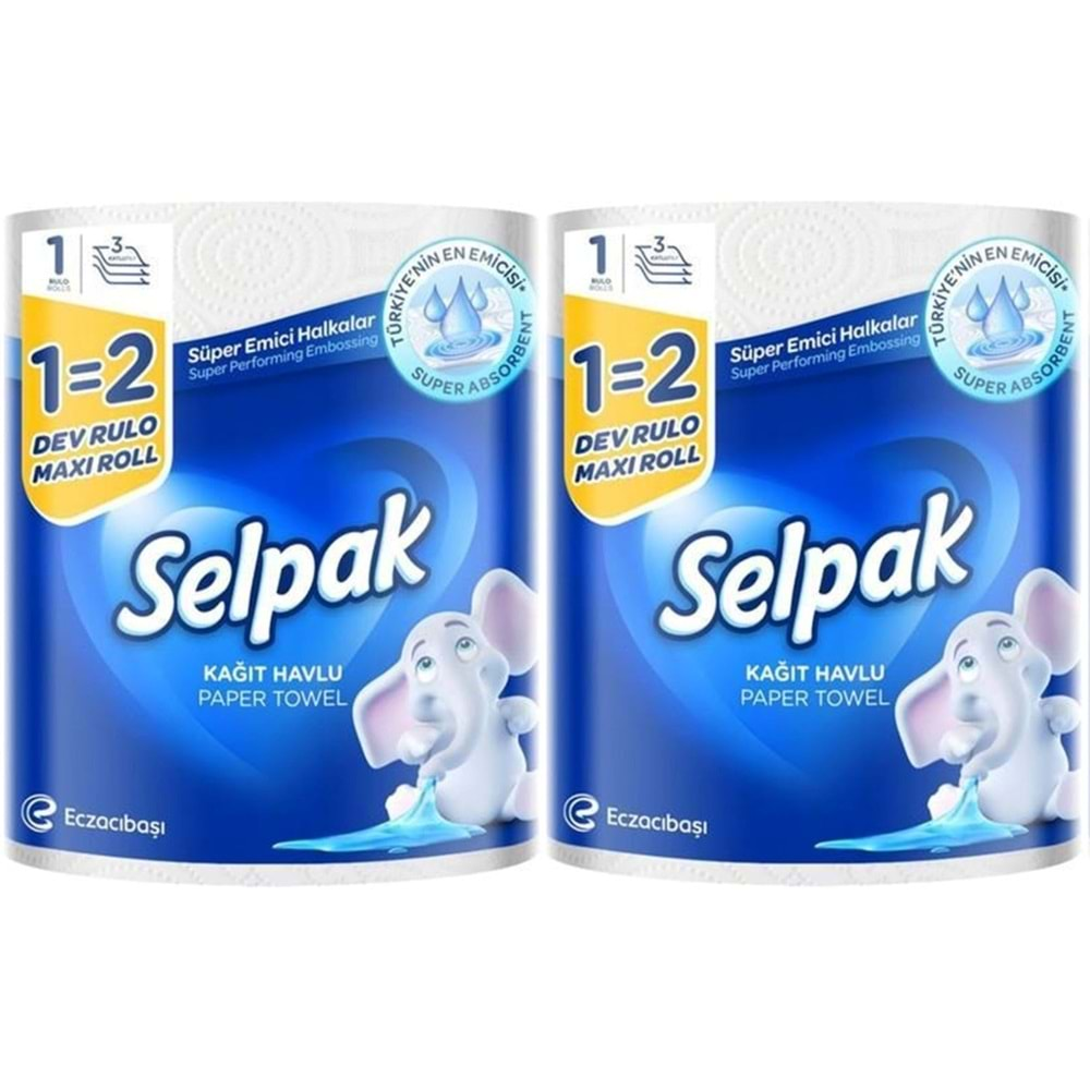 Selpak Kağıt Havlu (3 Katlı) Dev Rulo (2 Li Set)