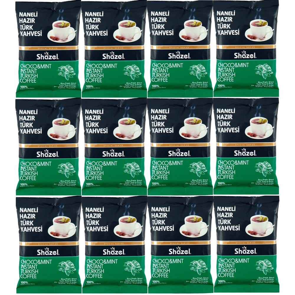 Shazel Hazır Türk Kahvesi 1200GR Naneli (12 Li Set) (12PK*100GR)