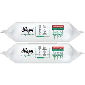 Sleepy Easy Clean Yüzey Temizlik Havlusu 100 Yaprak Plastik Kapaklı (2 Li Set) 200 Yaprak