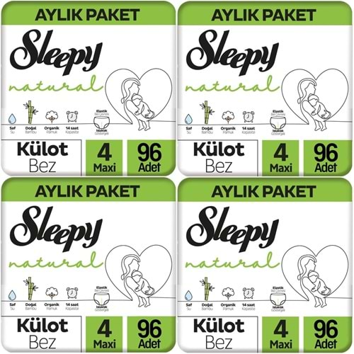 Sleepy Külot Bebek Bezi Natural Beden:4 (7-14KG) Maxi 384 Adet Avantaj Ultra Pk