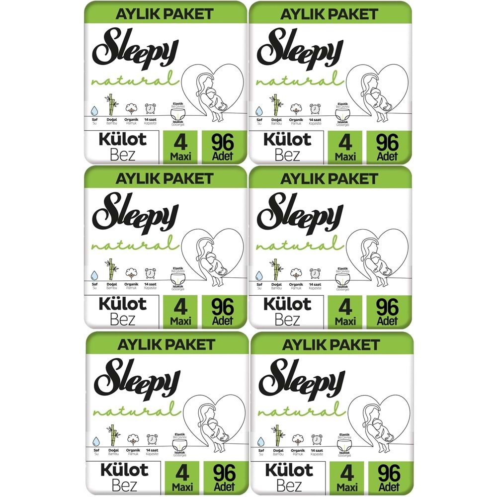 Sleepy Külot Bebek Bezi Natural Beden:4 (7-14KG) Maxi 576 Adet Ekstra Ultra Pk